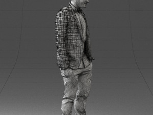 man in plaid shirt 0187 3d print ready 3D-printmodel