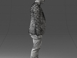 man in plaid shirt 0187 3d print ready 3D-printmodel