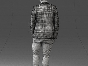 man in plaid shirt 0187 3d print ready 3D-printmodel
