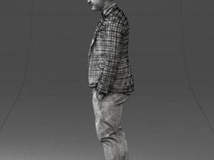 man in plaid shirt 0187 3d print ready 3D-printmodel