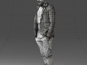 man in plaid shirt 0187 3d print ready 3D-printmodel