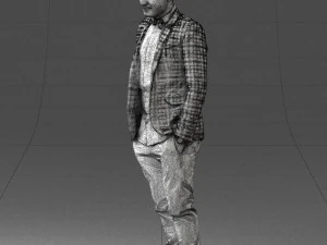 000523 Stylish Man in Blazer Smart Casual Male Character 3d print ready 3D Print Model