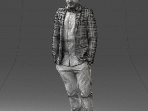 man in plaid shirt 0187 3d print ready 3D-printmodel
