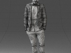man in plaid shirt 0187 3d print ready 3D-printmodel