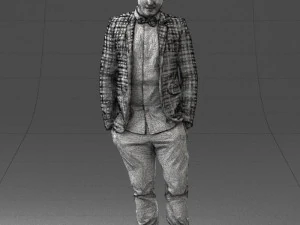 000523 Stylish Man in Blazer Smart Casual Male Character 3d print ready 3D Print Model