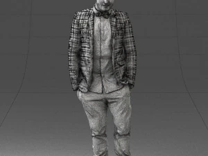 000523 Stylish Man in Blazer Smart Casual Male Character 3d print ready 3D Print Model