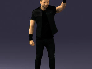 000524 Dynamic Man Pointing Up Casual Male Character 3D Model