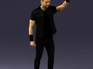 000524 Dynamic Man Pointing Up Casual Male Character 3D Model