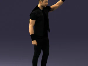 000524 Dynamic Man Pointing Up Casual Male Character 3D Model