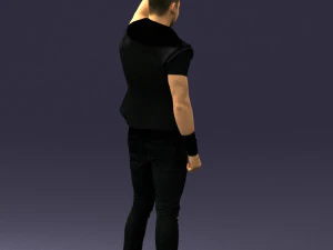 000524 Dynamic Man Pointing Up Casual Male Character 3D Model