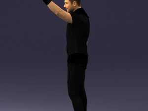 000524 Dynamic Man Pointing Up Casual Male Character 3D Model
