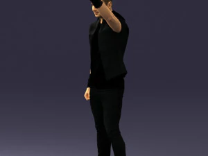 000524 Dynamic Man Pointing Up Casual Male Character 3D Model