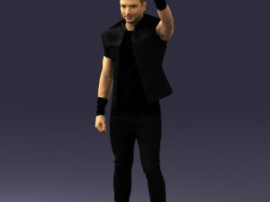 man in black clothes 0188 3D Model