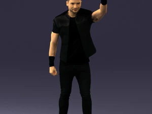 000524 Dynamic Man Pointing Up Casual Male Character 3D Model