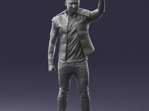 000524 Dynamic Man Pointing Up Casual Male Character 3D Model