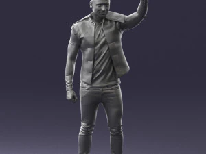 000524 Dynamic Man Pointing Up Casual Male Character 3D Model