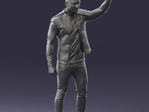 000524 Dynamic Man Pointing Up Casual Male Character 3D Model