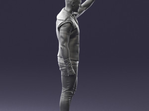 man in black clothes 0188 3D Model