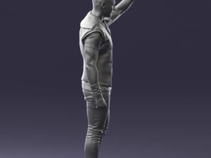 000524 Dynamic Man Pointing Up Casual Male Character 3D Model