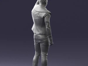 000524 Dynamic Man Pointing Up Casual Male Character 3D Model