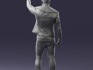 000524 Dynamic Man Pointing Up Casual Male Character 3D Model