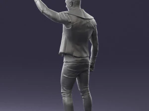 000524 Dynamic Man Pointing Up Casual Male Character 3D Model
