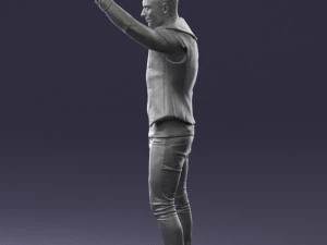000524 Dynamic Man Pointing Up Casual Male Character 3D Model