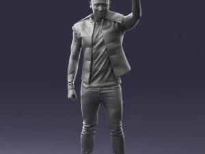 000524 Dynamic Man Pointing Up Casual Male Character 3D Model
