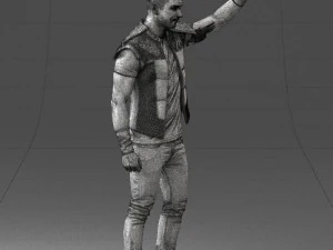 000524 Dynamic Man Pointing Up Casual Male Character 3D Model