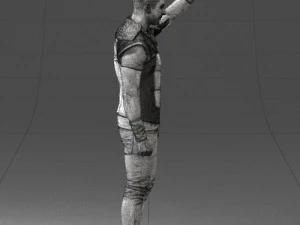 000524 Dynamic Man Pointing Up Casual Male Character 3D Model