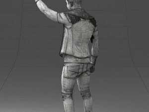 000524 Dynamic Man Pointing Up Casual Male Character 3D Model