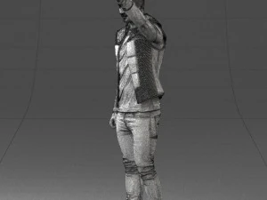 000524 Dynamic Man Pointing Up Casual Male Character 3D Model