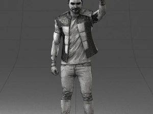 000524 Dynamic Man Pointing Up Casual Male Character 3D Model