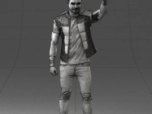 000524 Dynamic Man Pointing Up Casual Male Character 3D Model
