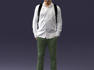 man in white shirt 0189 3D Model