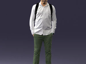 000525 Casual Man with Backpack Urban Male Character 3D Model