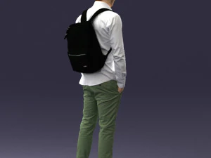 000525 Casual Man with Backpack Urban Male Character 3D Model