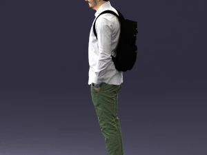 000525 Casual Man with Backpack Urban Male Character 3D Model