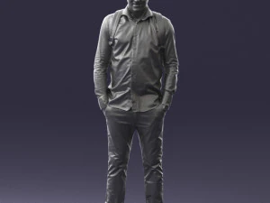 000525 Casual Man with Backpack Urban Male Character 3D Model
