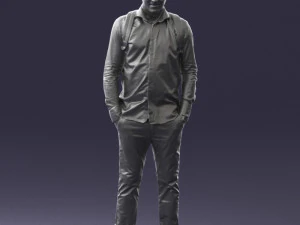 000525 Casual Man with Backpack Urban Male Character 3D Model