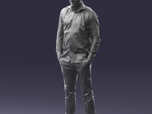 000525 Casual Man with Backpack Urban Male Character 3D Model