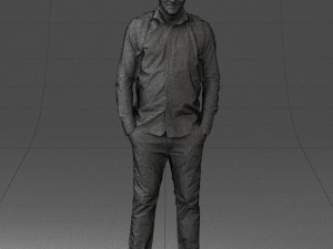 man in white shirt 0189 3Dモデル