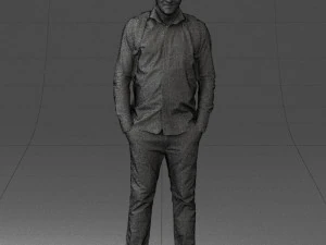 000525 Casual Man with Backpack Urban Male Character 3D Model