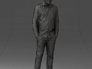 000525 Casual Man with Backpack Urban Male Character 3D Model