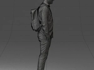 000525 Casual Man with Backpack Urban Male Character 3D Model