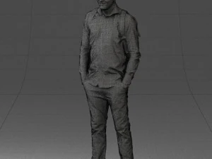 000525 Casual Man with Backpack Urban Male Character 3D Model