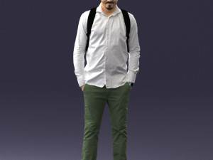 man in white shirt 0189 3d print ready Modèles 3D en vedette