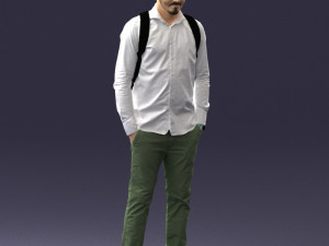 man in white shirt 0189 3d print ready Modèles 3D en vedette