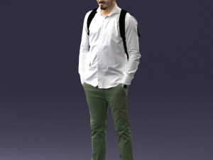 man in white shirt 0189 3d print ready Modèles 3D en vedette