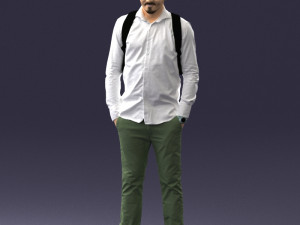 man in white shirt 0189 3d print ready Modèles 3D en vedette